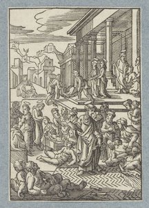 Peter helbreder de syke med skyggen sin av Christoffel van Sichem (II)