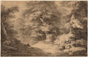 En bøkeskog med en hvilende reisende, 1803.