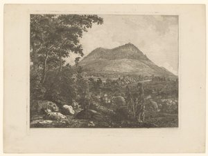 Landskap med Landeskrone-fjellet nær Görlitz