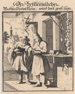 Brillemaker fra Figure of the Main Charitable Estates, 1698 av Christoph Weigel the Elder
