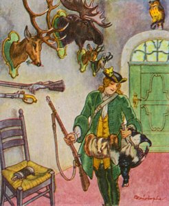 Jagdschloss mit Trophäen