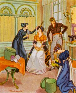 Modesalon / Motesalong (fargelitografi)
