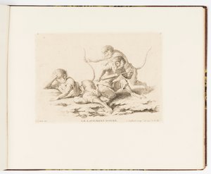 Plate 7, Le Lavement Donné (The Enema Given), Monkey Antics eller Different Actions of Human Life represented by Monkeys av Christophe Huet