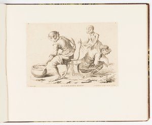 Plate 8, Le Lavement Rendu (The Enema Delivered), Monkey Antics eller Different Actions of Human Life represented by Monkeys