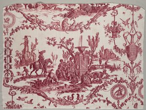 Fragmenter av Copperplate Printed Cotton, ca. 1789.