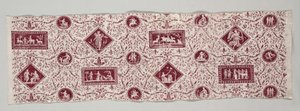 Stripe av kobberplatetrykt bomull, 1795-1799.