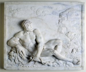 Hercules i ro (lavrelieff i marmor)