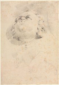 Skisse av et hoder etter Giambolognas Neptunfontene, ca. 1654.