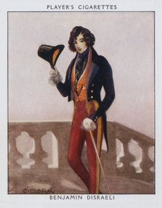 Benjamin Disraeli (farge litho) av Christopher (after) Clark