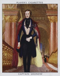 Kaptein Gronow (farge litho) av Christopher (after) Clark