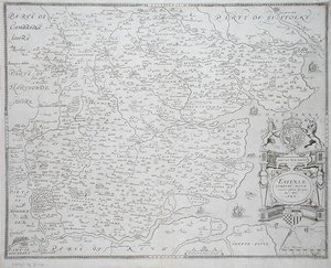 Kart over Essex, gravert av William Web, publisert 1645 (gravering) av Christopher (after) Saxton