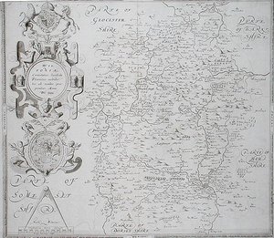 Kart over Wiltshire, gravert av William Web, publisert 1645 (gravering) av Christopher (after) Saxton