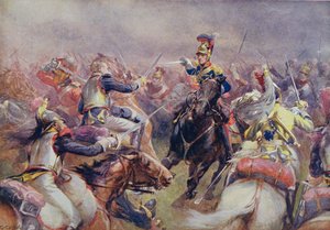 The Charge of the Heavy Brigade against the French Cuirassiers at Waterloo, fra 