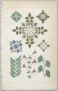 Kunsten å dekorativt design: med et vedlegg, som gir klokkeslett for blomstene åpne, utgitt av Day & Son, London, 1862 av Christopher Dresser