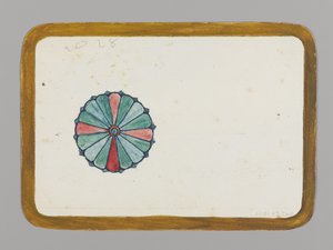 Stilisert krysantemum (verso), ca. 1880 (wc, svart blekk og metallisk maling over grafitt på veldig tynt kartong)