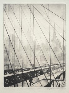 Ser gjennom Brooklyn Bridge av Christopher Richard Wynne Nevinson