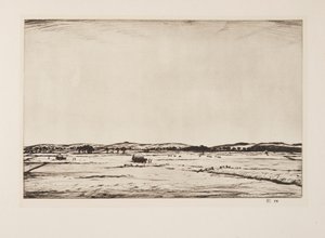 Sussex Downs, pub. 1926. av Christopher Richard Wynne Nevinson