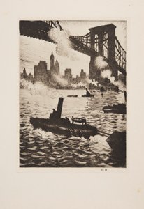 Under Brooklyn Bridge, pub 1921. av Christopher Richard Wynne Nevinson