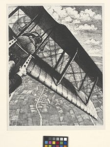 Bygge fly: Banking på 4000 fot (litografi) av Christopher Richard Wynne Nevinson