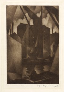 Docks, 1918 av Christopher Richard Wynne Nevinson