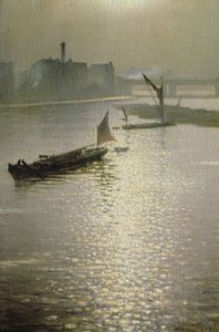 Fra Waterloo Bridge: Sun Bursting through Fog, ca. 1924 av Christopher Richard Wynne Nevinson