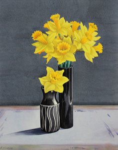 Stilleben påskeliljer (akvarell på papir) av Christopher Ryland