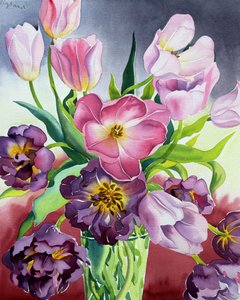 Tulipaner (akvarell på papir)