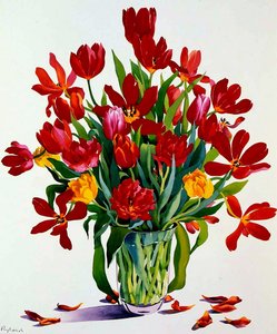 Tulipaner (wc på papir) av Christopher Ryland