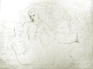 Badegjestene av Christopher Wood