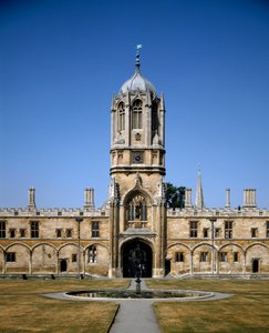 Utsikt over Dome of Christ Church College designet av arkitekt Christopher Wren (1632-1723) University of Oxford, England