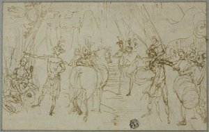 Scene med soldater av Cigoli