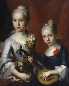 Portrett av to jenter, uten dato av Circle of Antoine Pesne