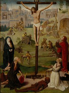 Korsfestelsen med St. Hieronymus og St. Dominic og scener fra lidenskapen av Circle of Geertgen tot Sint Jans