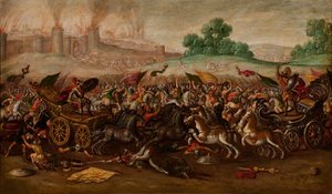 The Burning of Jerusalem av Nebukadnesars hær av Circle of Juan de la Corte