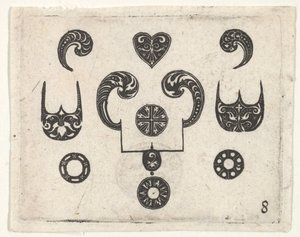 Svarttrykk med forskjellige motiver, ca. 1620. av Claes Jansz Visscher