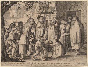 Prosesjon av festende spedalske av Claes Jansz Visscher