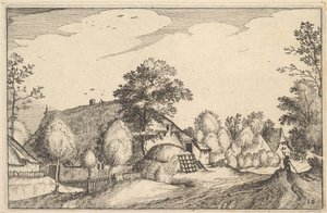 Landsbyveien, plate 12 fra 1610 av Claes Jansz Visscher