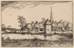 Dam og en landsby av Claes Jansz Visscher after Johannes van Doetechum, the Elder after Lucas