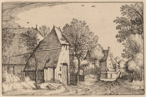 Landsbyveien av Claes Jansz Visscher after Johannes van Doetechum, the Elder after Lucas