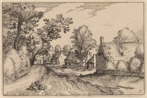 Landsbyveien av Claes Jansz Visscher after Johannes van Doetechum, the Elder after Lucas