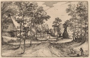 Landsbyveien av Claes Jansz Visscher after Johannes van Doetechum, the Elder after Lucas