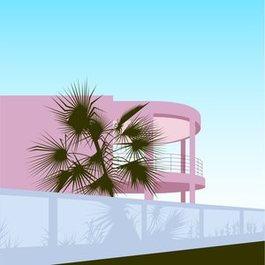 Strandhus i art deco-stil av Claire Huntley