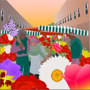 Blomstermarked ved Columbia Road av Claire Huntley