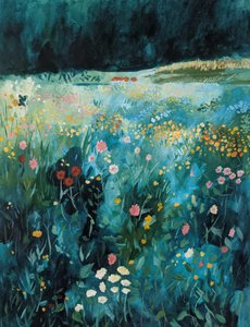 En fargerik eng med villblomster av Claire Whitehead