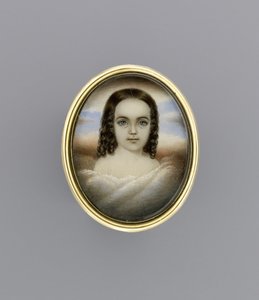 Portrait of a Girl, ca. 1852 (akvarell på elfenben) av Clarissa Peters