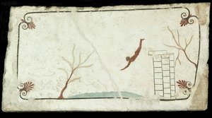 Dykkeren. Graven til dykkeren Tomba del Tuffatore, ca 470 f.Kr.