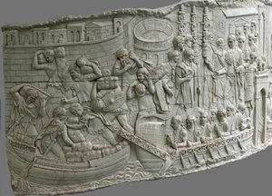De romerske byssene. Relieffdetalj av Trajans søyle, 1.-2. århundre