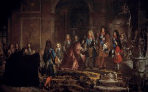 Reparasjon gjort til kong Louis XIV av Doge of Genes i Galerie des Glaces i Versailles, 15. mai
