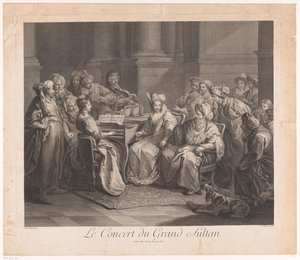 Konsert for sultanen Le Concert du Grand Sultan (tittel på objekt) av Claude Antoine Littret de Montigny