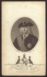 Sir William Rowley , britisk admiral (gravering) av Claude Arnulphy